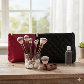 Bene 10 PCS Makeup Bag Brush Bundle