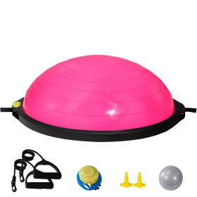 Half Exercise Ball Trainer, 26 inch Balance Ball Trainer, 1500lbs Capacity Stability Ball, Yoga Ball with Resistance Bands & Foot Pump