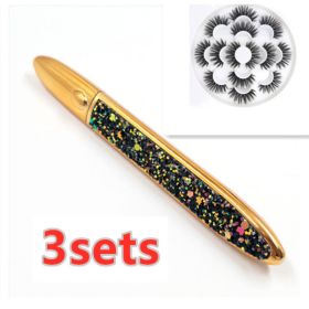 False Eyelashes Self-adhesive Eyeliner Multicolor (Option: Black 3sets-Black)
