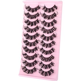 10 Pairs False Lashes Eyelashes Extension Cluster, Faux Mink Fluffy Long Full Look Eye Bottom, Dramatic Cosmetic Makeup (Option: 10 pairs)