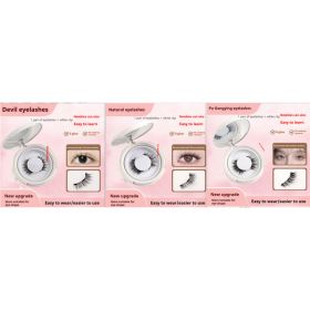 Magnetic Suction False Eyelashes Little Devil Supernatural Magnet Suit (Option: Set-1pair Eyelash Plus White Clip)