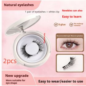 Magnetic Suction False Eyelashes Little Devil Supernatural Magnet Suit (Option: UBS043 2pcs-1pair Eyelash Plus White Clip)