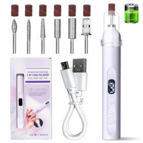 Electric Nail Drill With Drill Bit And Sanding Belt - Cordless Professional Nail Polish For Nail And Foot Care, Portable Nail Drill Machine Kit F (Option: Purple)