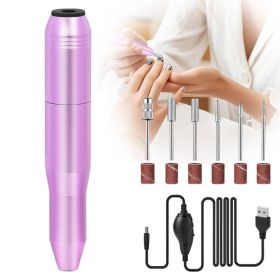 Professional Portable Electric Nail Drill,Manicure Pedicure With Nail Drill Bits (Option: Rose gold)