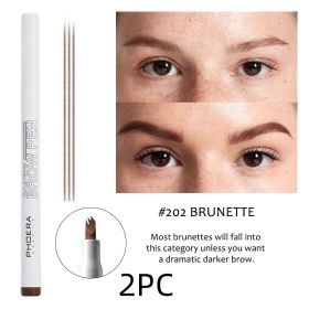 New Long Lasting Ultra-Fine Four-Comb Eyebrow Pencil (Option: 2 pcs Brunette)