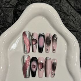 Y2g Black Cool Hot Girl Stickers Wear Nail Tip (Option: Small Size S-2531 Long Ladder)